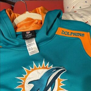 NFL Dolphins Kids Hoodie - Teal and Orange
Youth large.